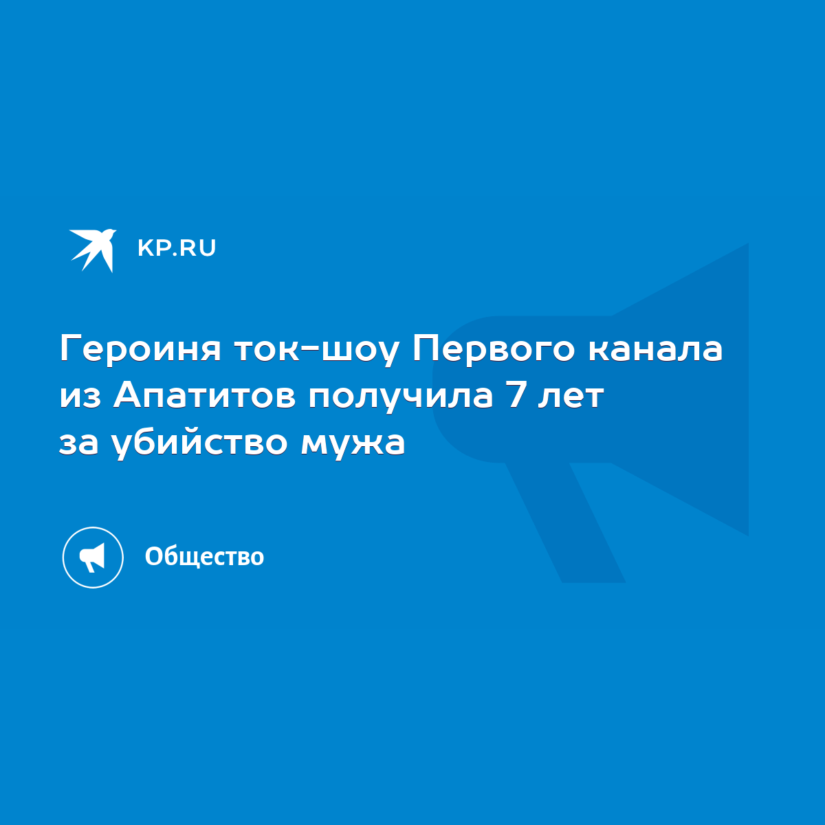 Героиня ток-шоу Первого канала из Апатитов получила 7 лет за убийство мужа  - KP.RU