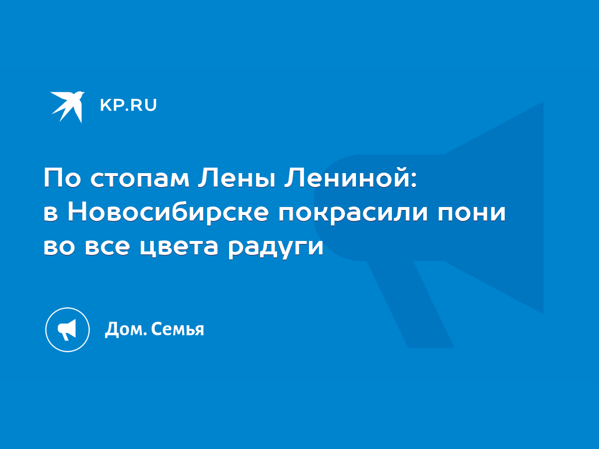 По стопам Лены Лениной: в Новосибирске покрасили пони во все цвета радуги -  KP.RU