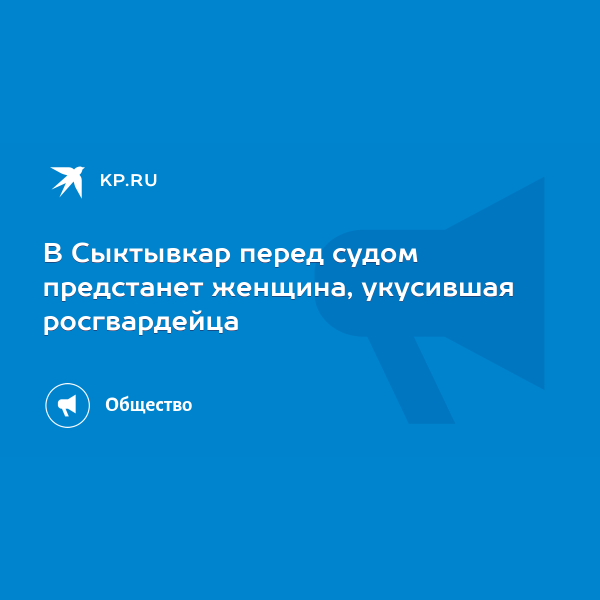 В Сыктывкар перед судом предстанет женщина, укусившая росгвардейца - KP.RU