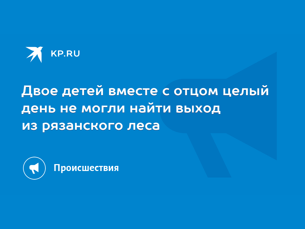 Двое детей вместе с отцом целый день не могли найти выход из рязанского  леса - KP.RU