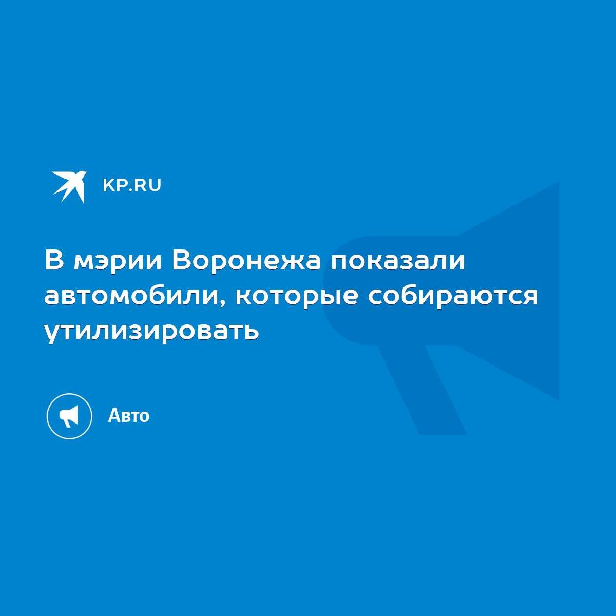 В мэрии Воронежа показали автомобили, которые собираются утилизировать -  KP.RU