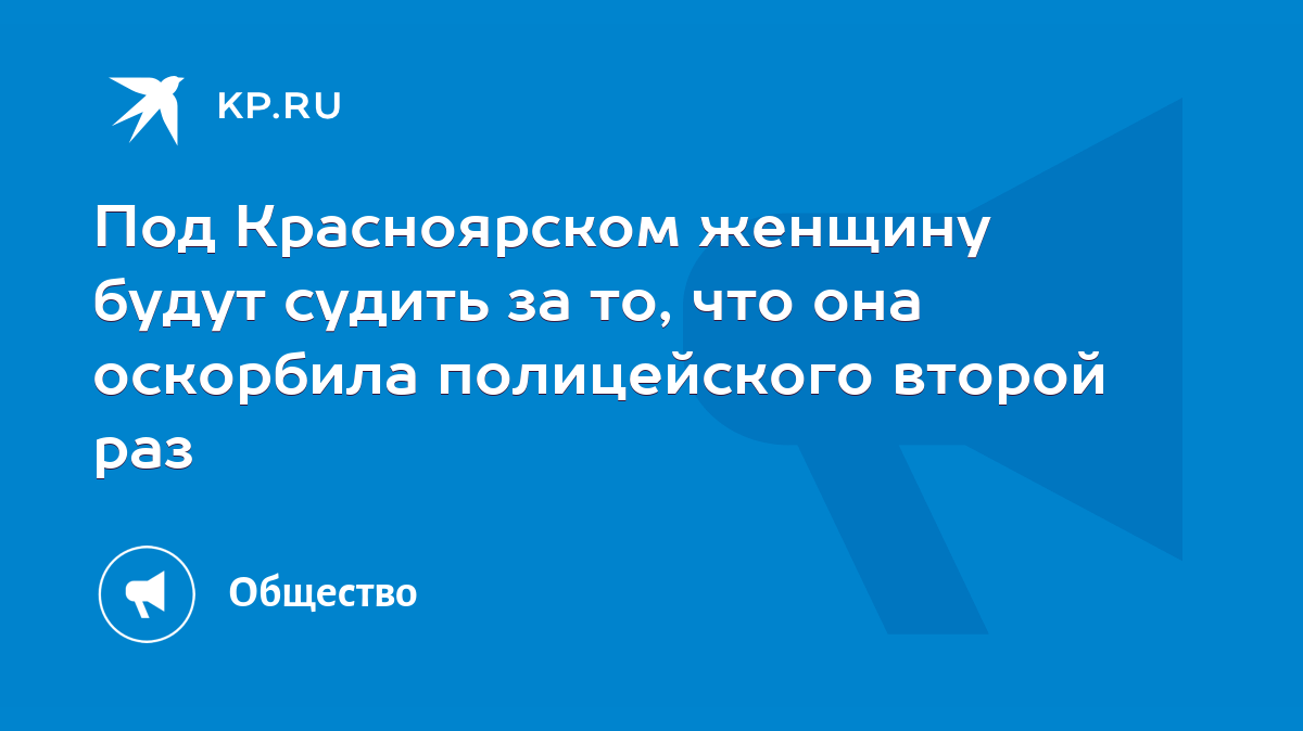 Под Красноярском женщину будут судить за то, что она оскорбила полицейского  второй раз - KP.RU