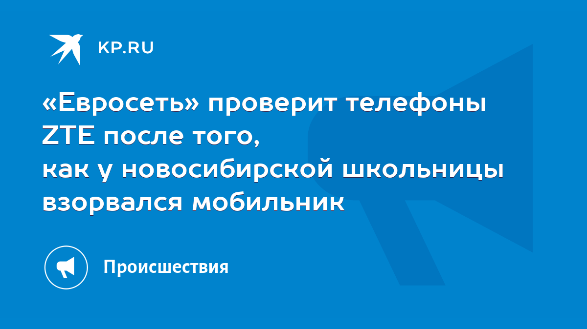 Евросеть» проверит телефоны ZTE после того, как у новосибирской школьницы  взорвался мобильник - KP.RU