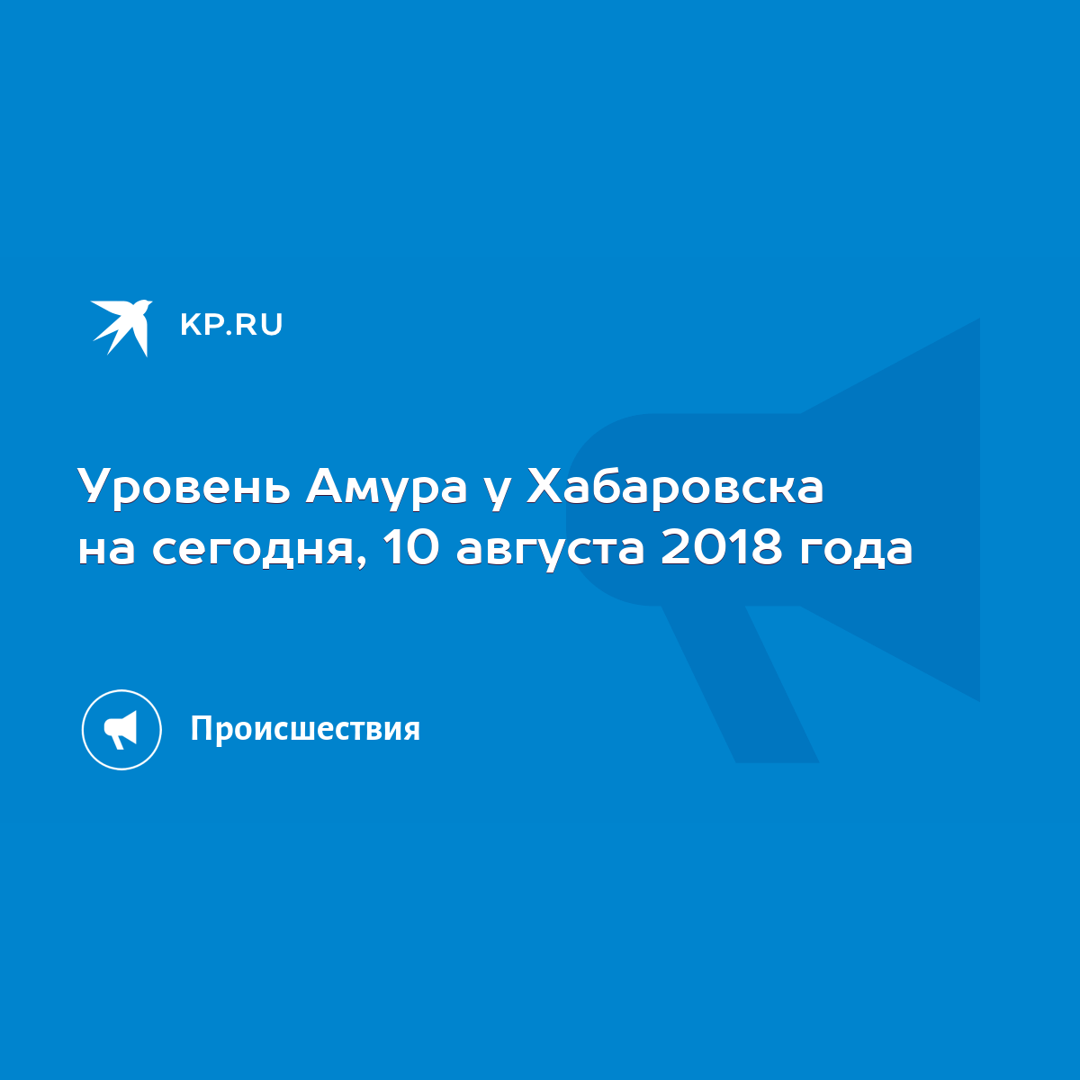 Уровень Амура у Хабаровска на сегодня, 10 августа 2018 года - KP.RU