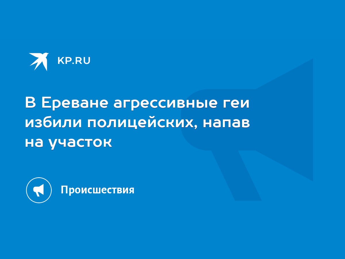 В Ереване агрессивные геи избили полицейских, напав на участок - KP.RU