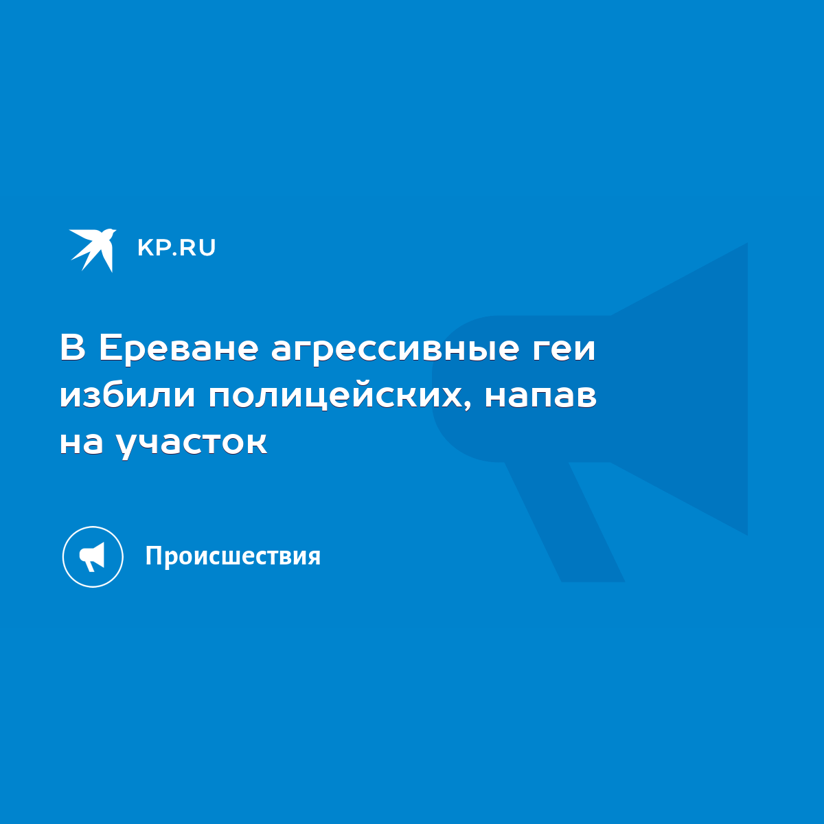 В Ереване агрессивные геи избили полицейских, напав на участок - KP.RU