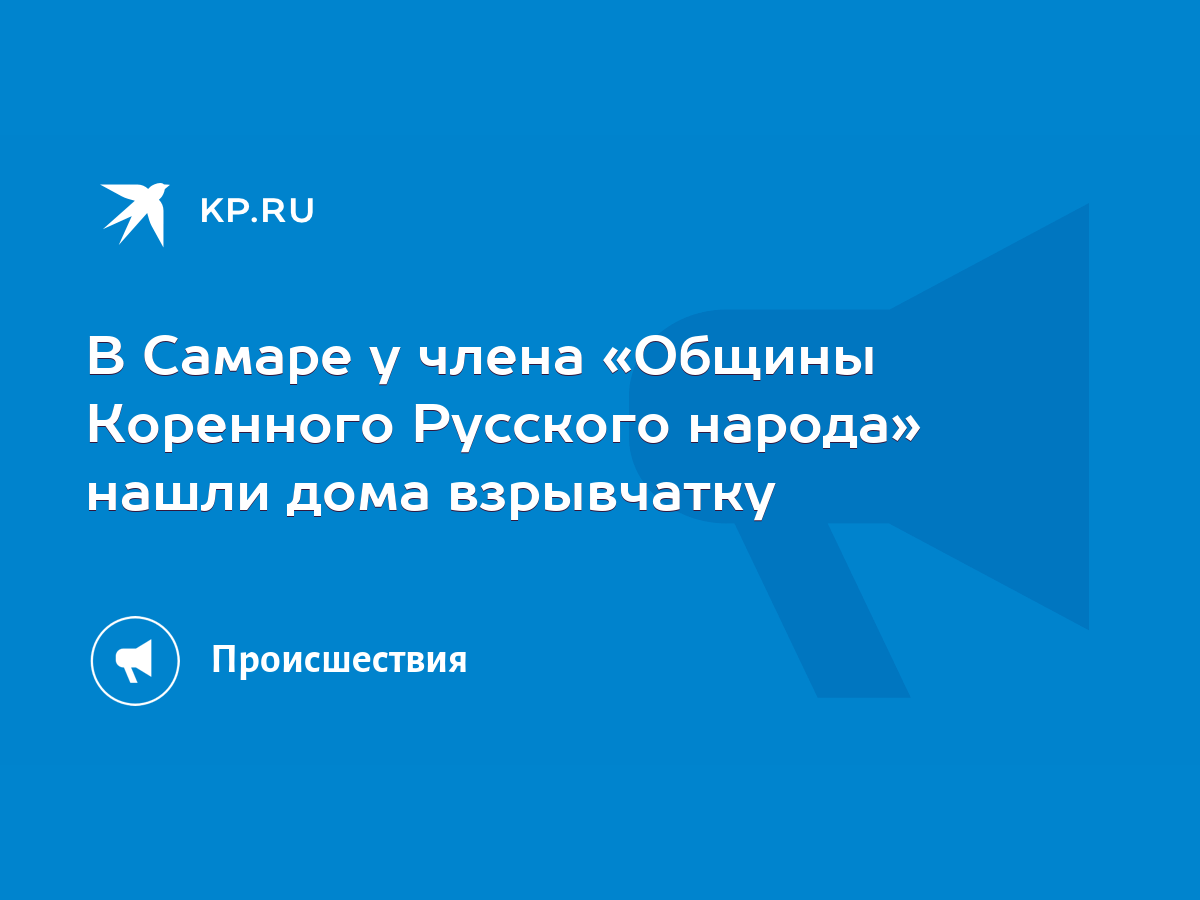 В Самаре у члена «Общины Коренного Русского народа» нашли дома взрывчатку -  KP.RU