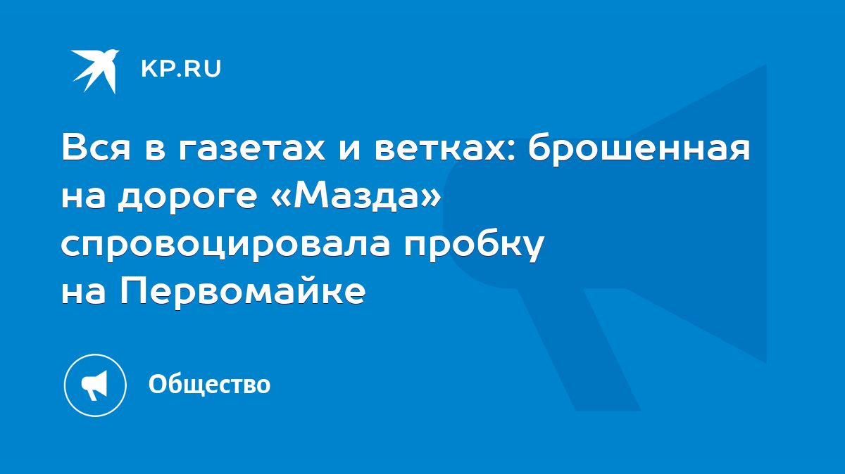 Вся в газетах и ветках: брошенная на дороге «Мазда» спровоцировала пробку  на Первомайке - KP.RU