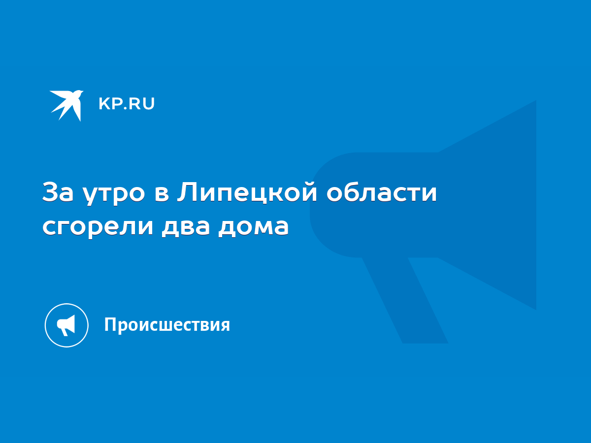 За утро в Липецкой области сгорели два дома - KP.RU