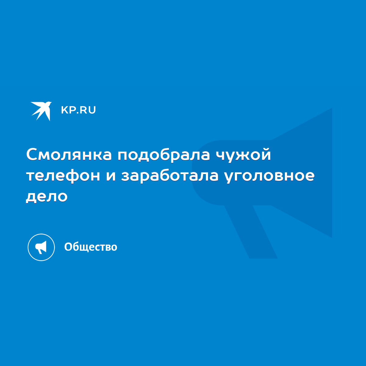 Смолянка подобрала чужой телефон и заработала уголовное дело - KP.RU