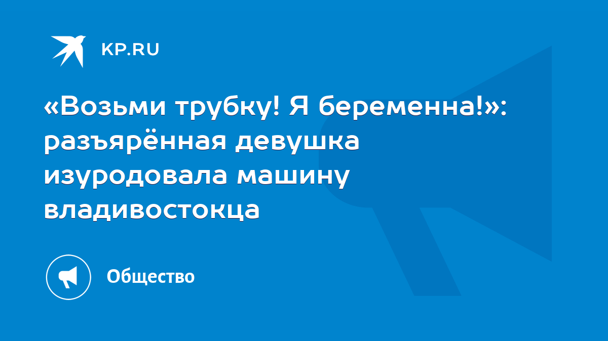 Возьми трубку! Я беременна!»: разъярённая девушка изуродовала машину  владивостокца - KP.RU