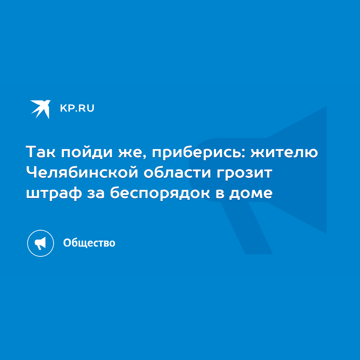 Так пойди же, приберись: жителю Челябинской области грозит штраф за  беспорядок в доме - KP.RU