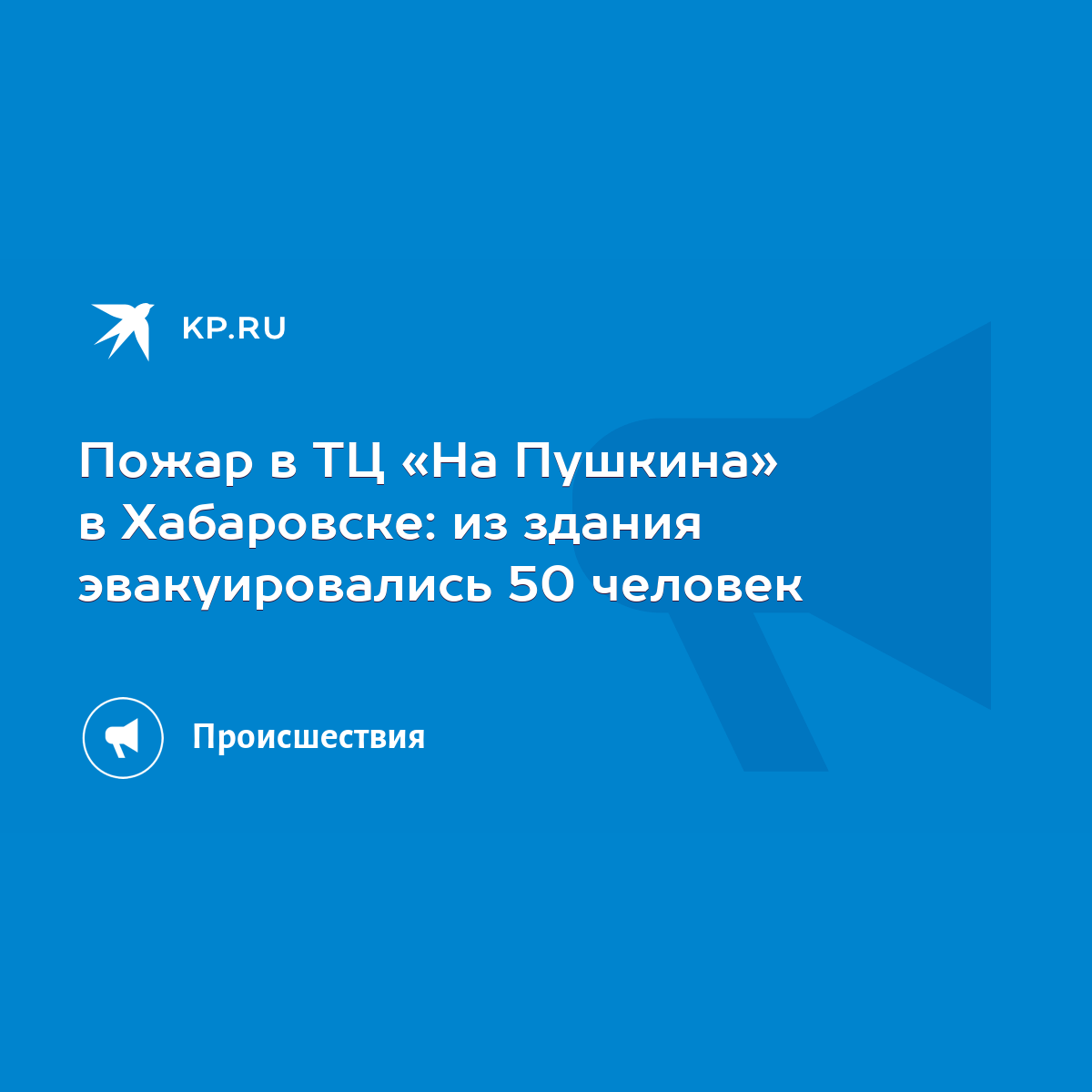 Пожар в ТЦ «На Пушкина» в Хабаровске: из здания эвакуировались 50 человек -  KP.RU