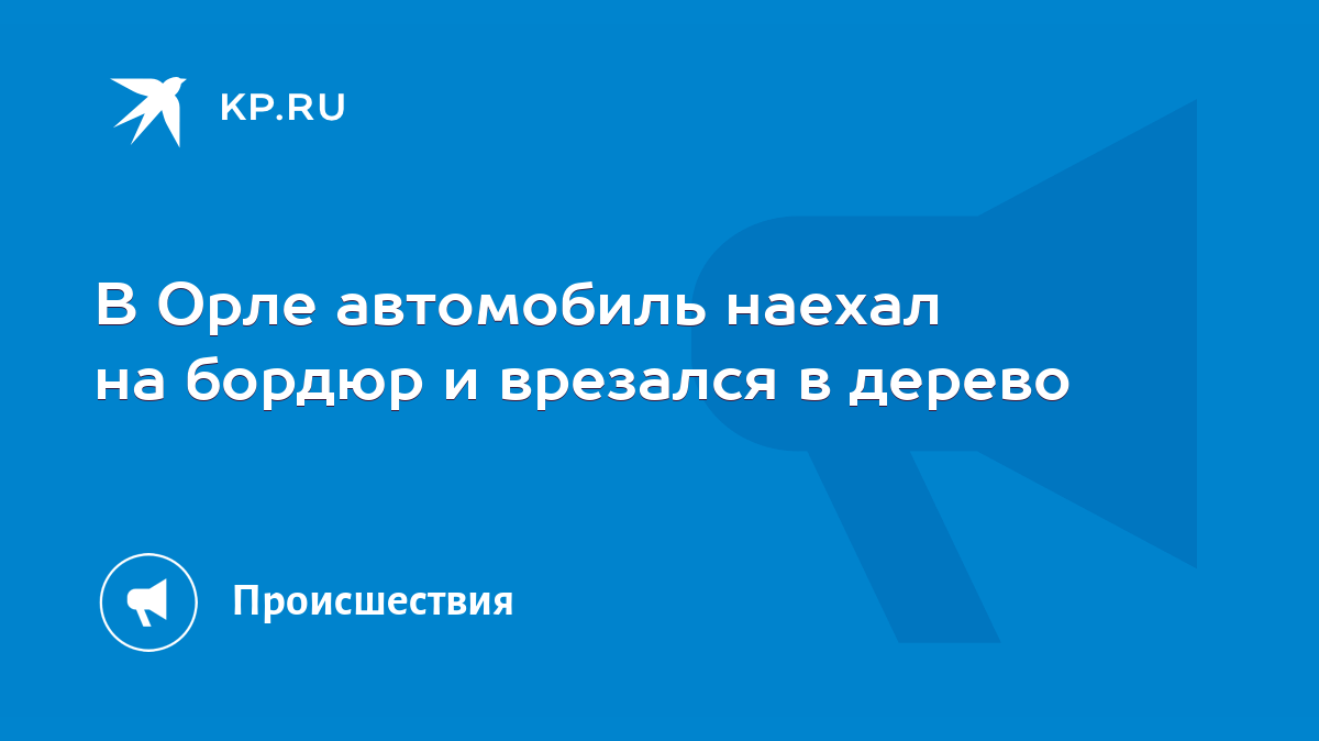 В Орле автомобиль наехал на бордюр и врезался в дерево - KP.RU