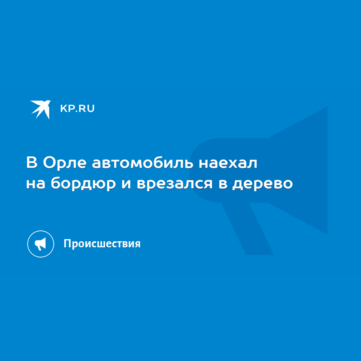 В Орле автомобиль наехал на бордюр и врезался в дерево - KP.RU