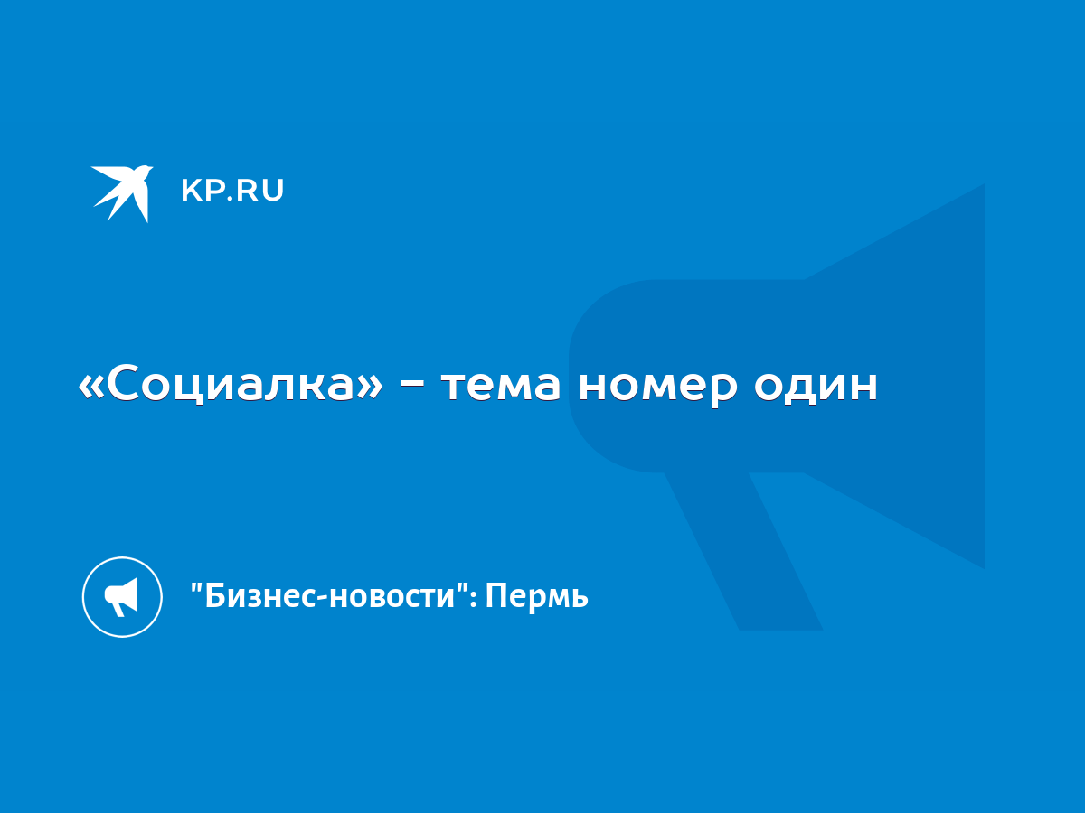 Социалка» - тема номер один - KP.RU