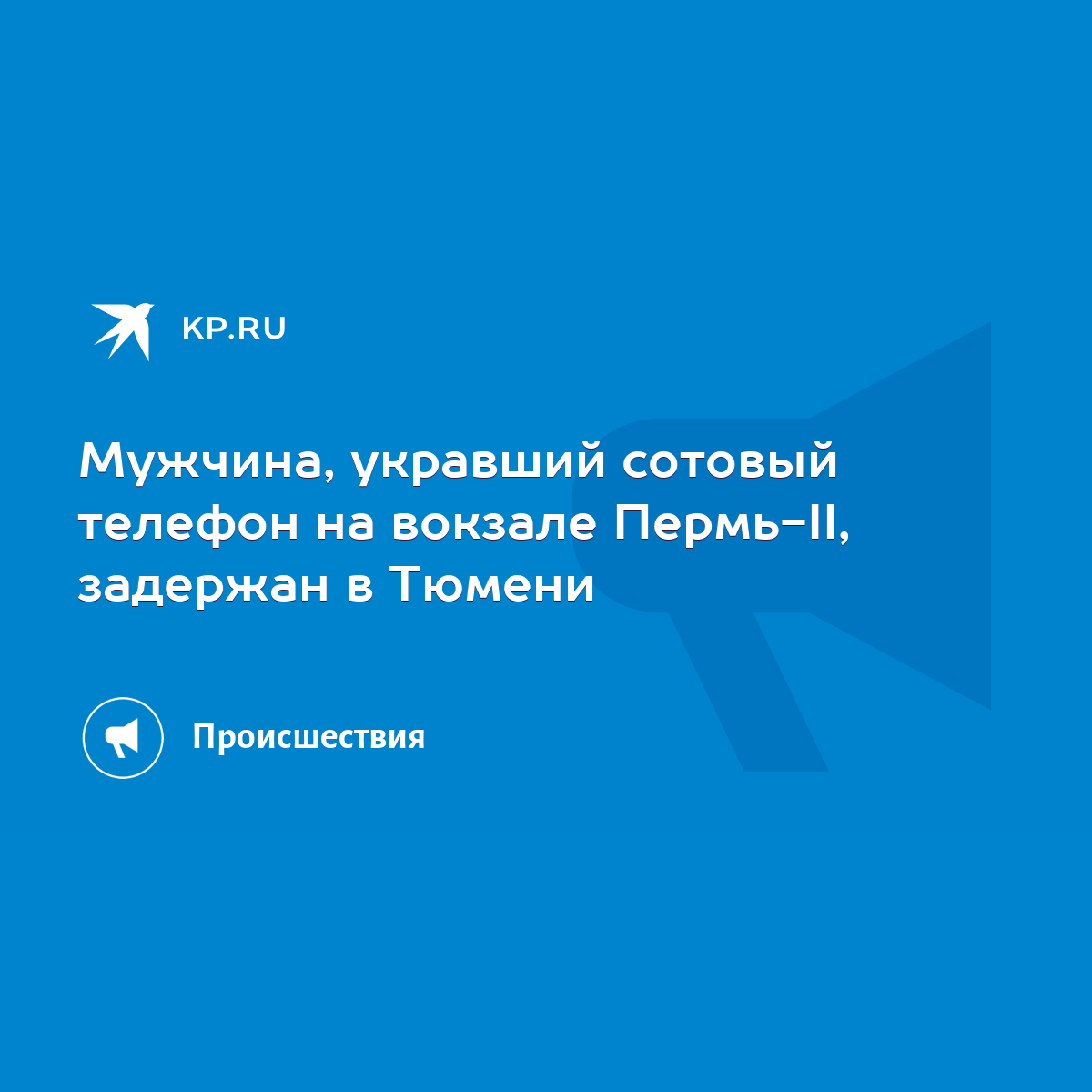 Мужчина, укравший сотовый телефон на вокзале Пермь-II, задержан в Тюмени -  KP.RU