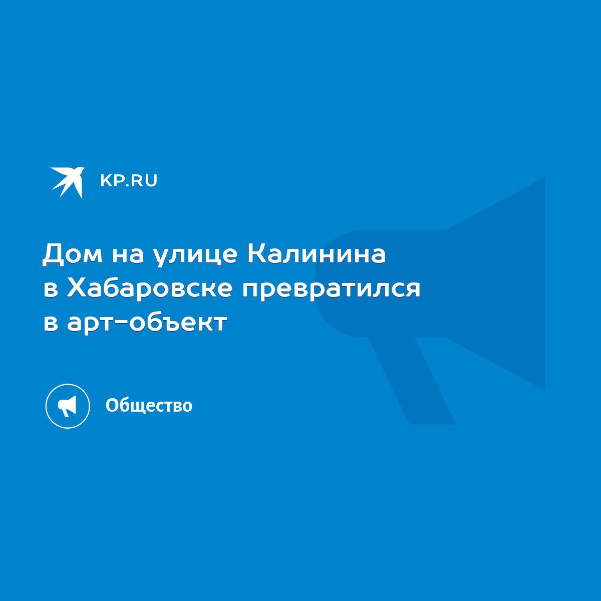 Дом на улице Калинина в Хабаровске превратился в арт-объект - KP.RU