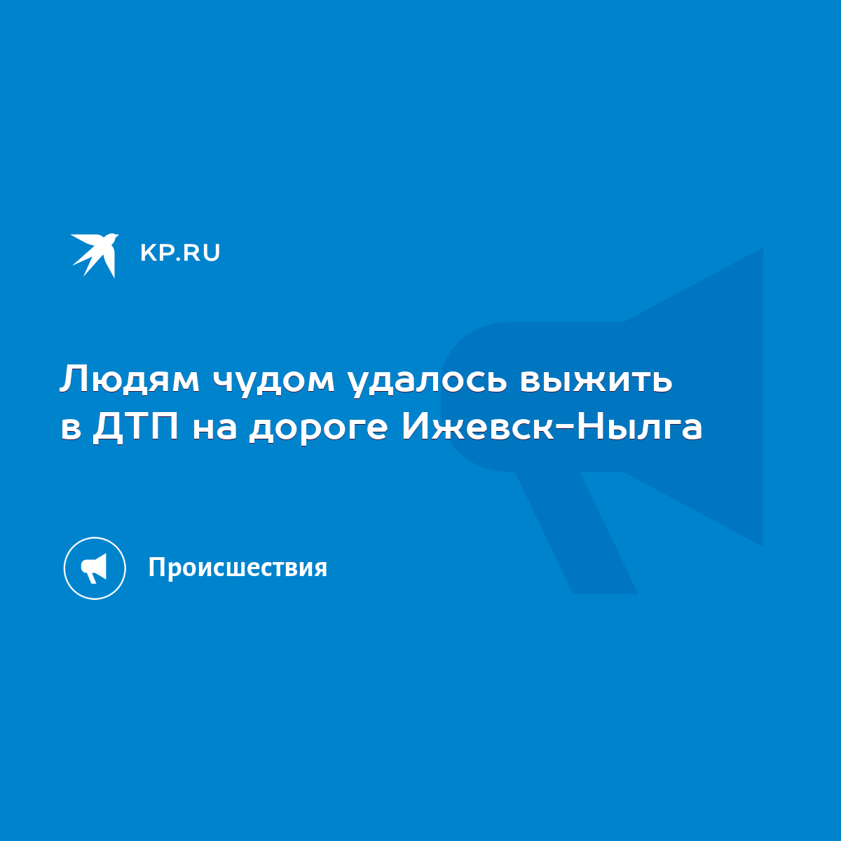 Людям чудом удалось выжить в ДТП на дороге Ижевск-Нылга - KP.RU