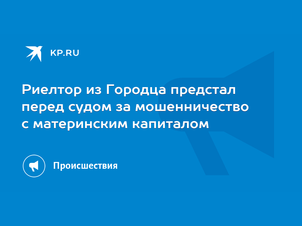 Риелтор из Городца предстал перед судом за мошенничество с материнским  капиталом - KP.RU