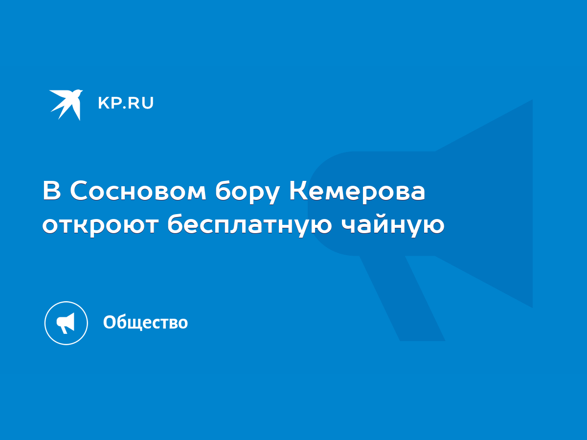 В Сосновом бору Кемерова откроют бесплатную чайную - KP.RU