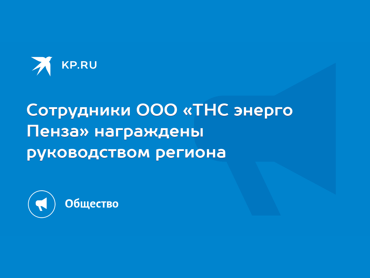 Сотрудники ООО «ТНС энерго Пенза» награждены руководством региона - KP.RU