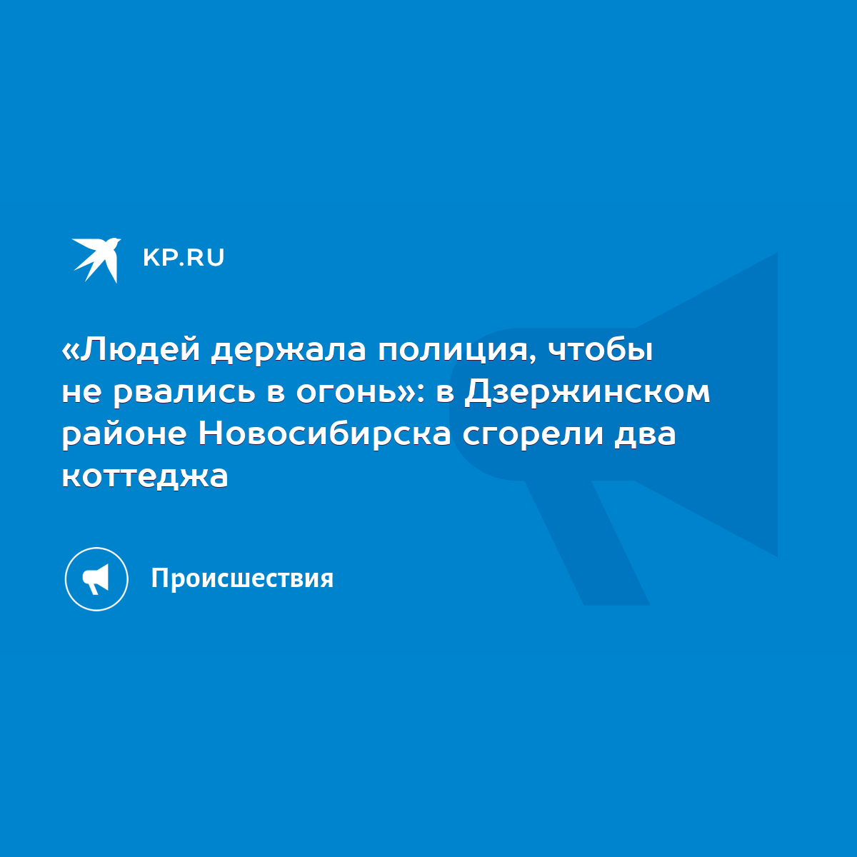 Людей держала полиция, чтобы не рвались в огонь»: в Дзержинском районе  Новосибирска сгорели два коттеджа - KP.RU