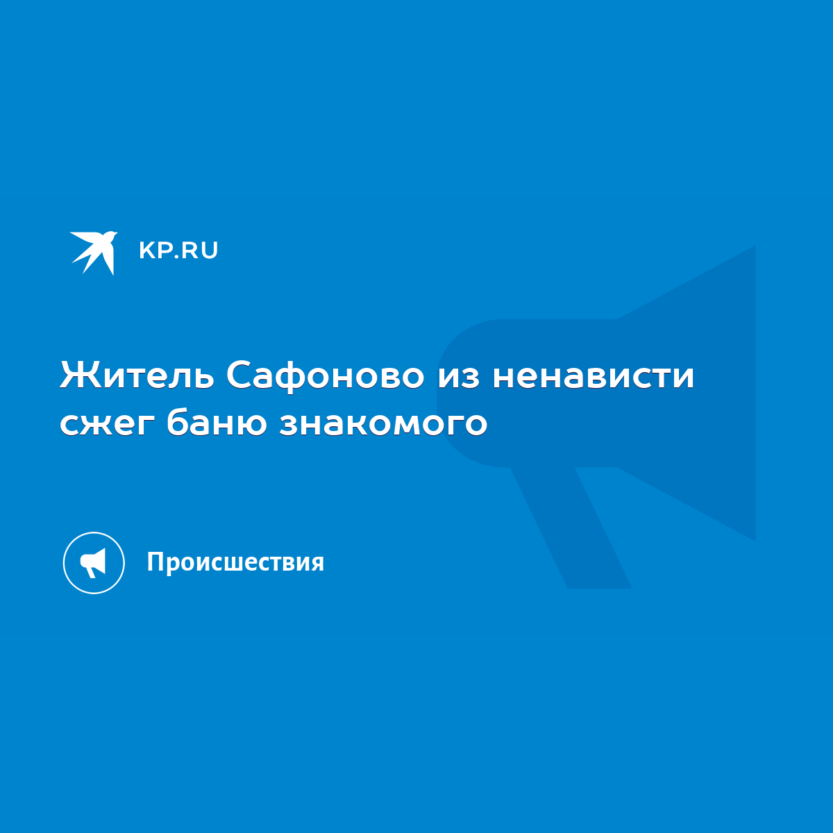 Житель Сафоново из ненависти сжег баню знакомого - KP.RU