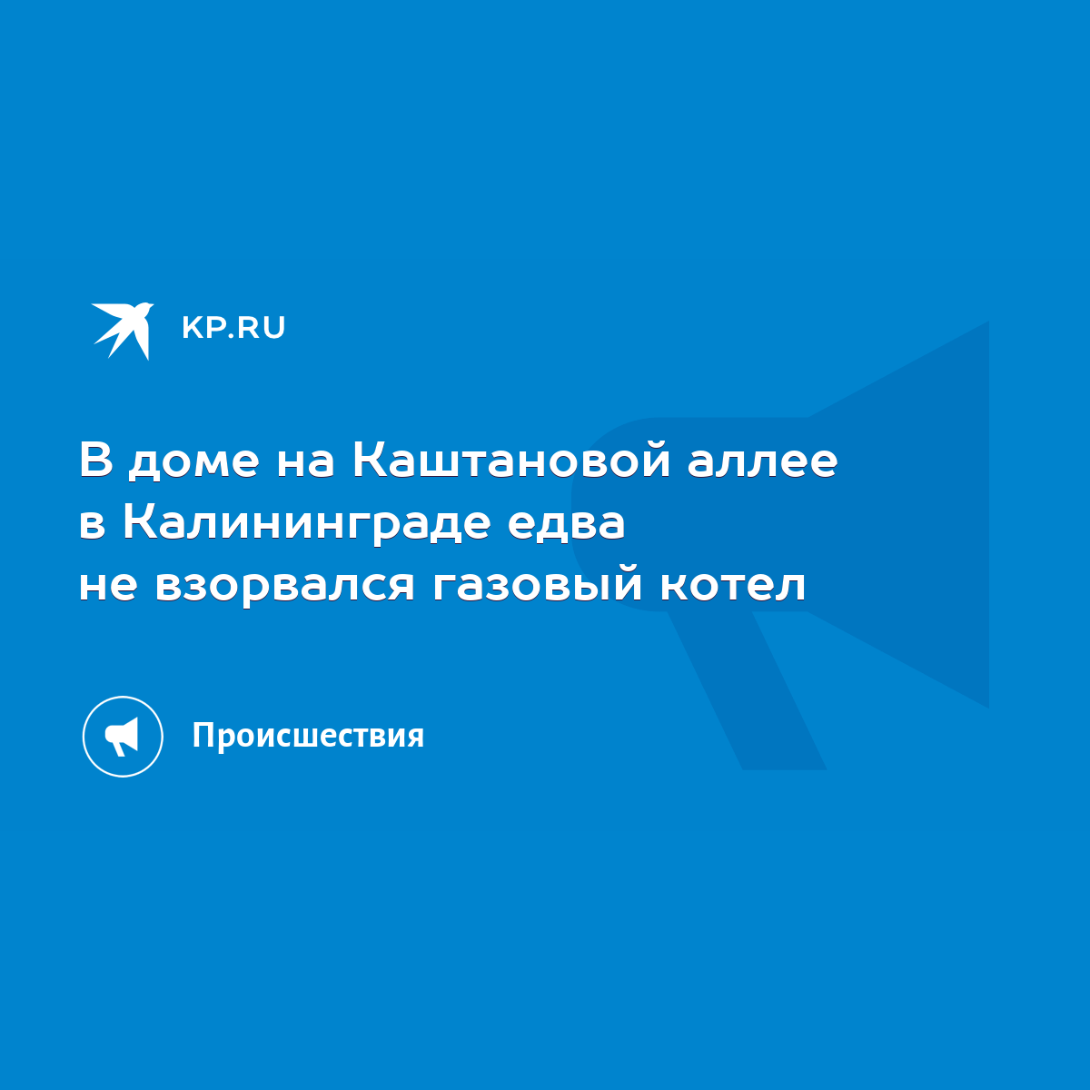 В доме на Каштановой аллее в Калининграде едва не взорвался газовый котел -  KP.RU