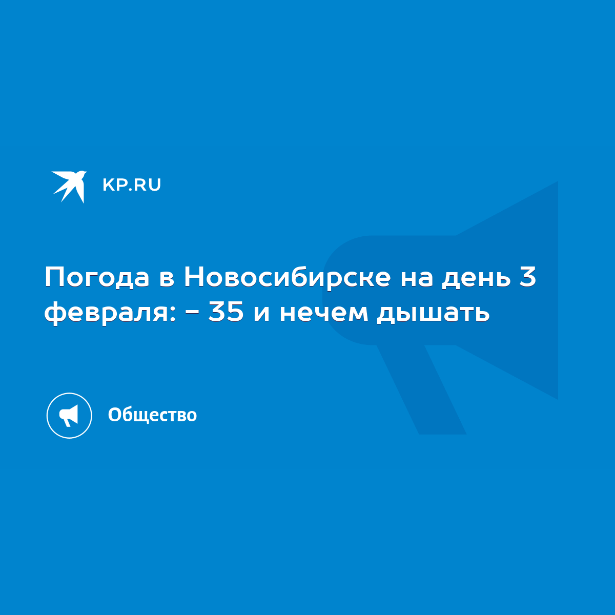 Погода в Новосибирске на день 3 февраля: - 35 и нечем дышать - KP.RU