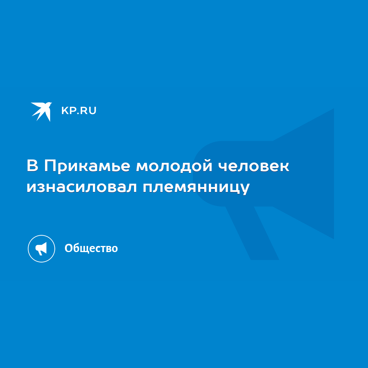 В Прикамье молодой человек изнасиловал племянницу - KP.RU