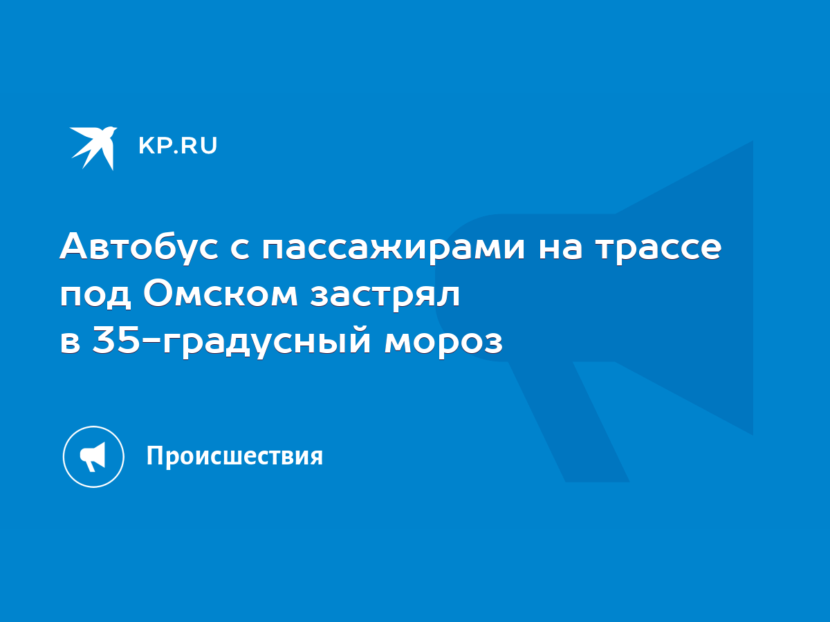 Автобус с пассажирами на трассе под Омском застрял в 35-градусный мороз -  KP.RU