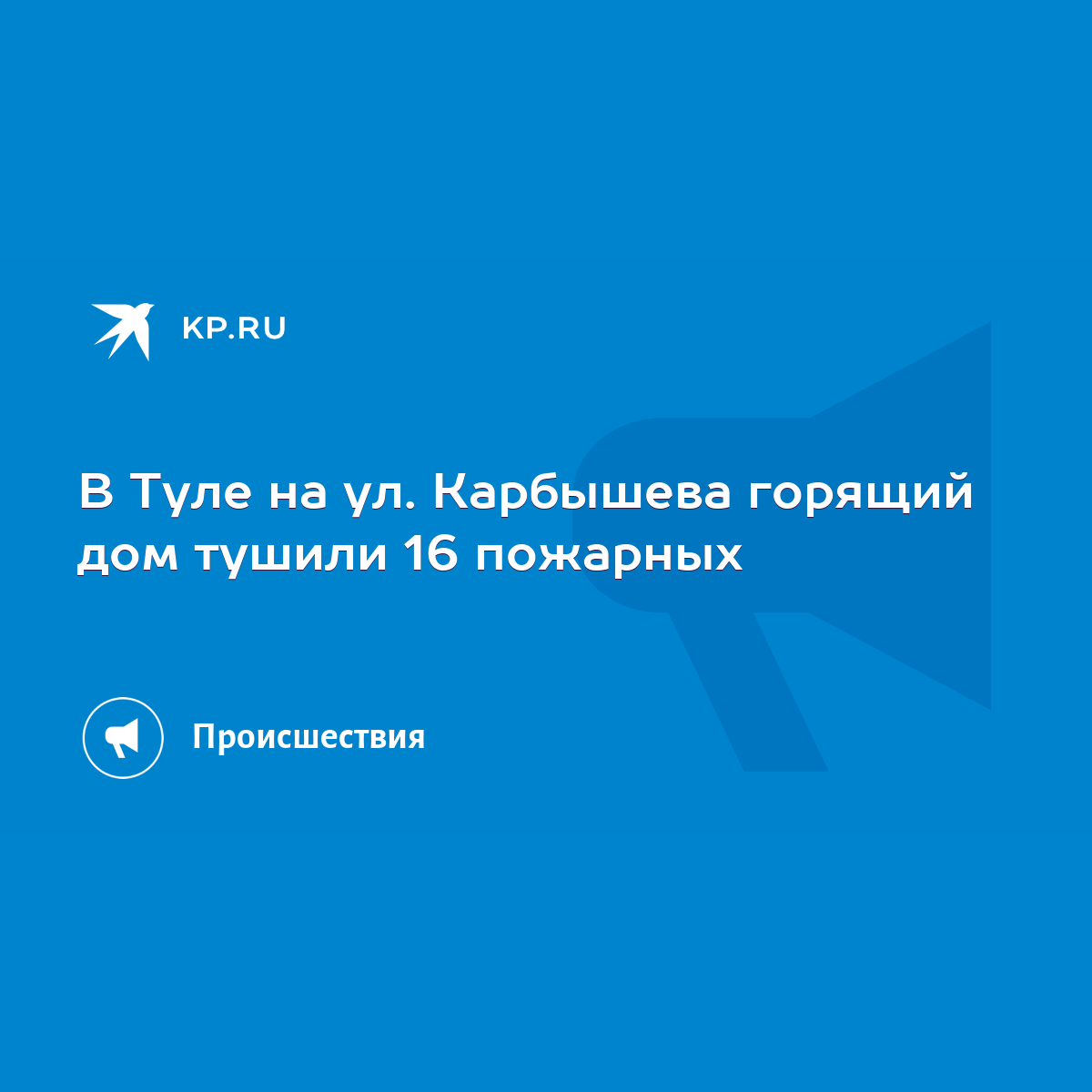 В Туле на ул. Карбышева горящий дом тушили 16 пожарных - KP.RU