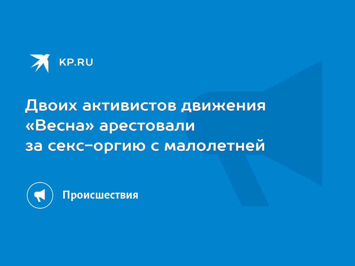 Двоих активистов движения «Весна» арестовали за секс-оргию с малолетней -  KP.RU