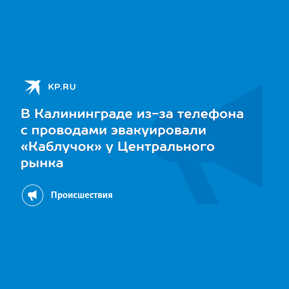 В Калининграде из-за телефона с проводами эвакуировали «Каблучок» у Центрального  рынка - KP.RU