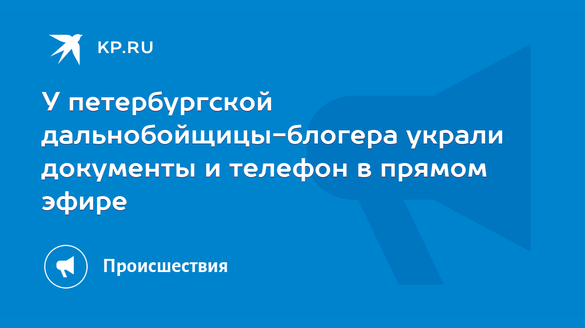 У петербургской дальнобойщицы-блогера украли документы и телефон в прямом  эфире - KP.RU