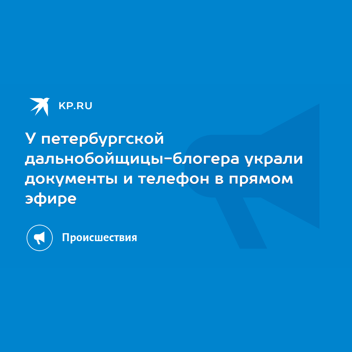 У петербургской дальнобойщицы-блогера украли документы и телефон в прямом  эфире - KP.RU