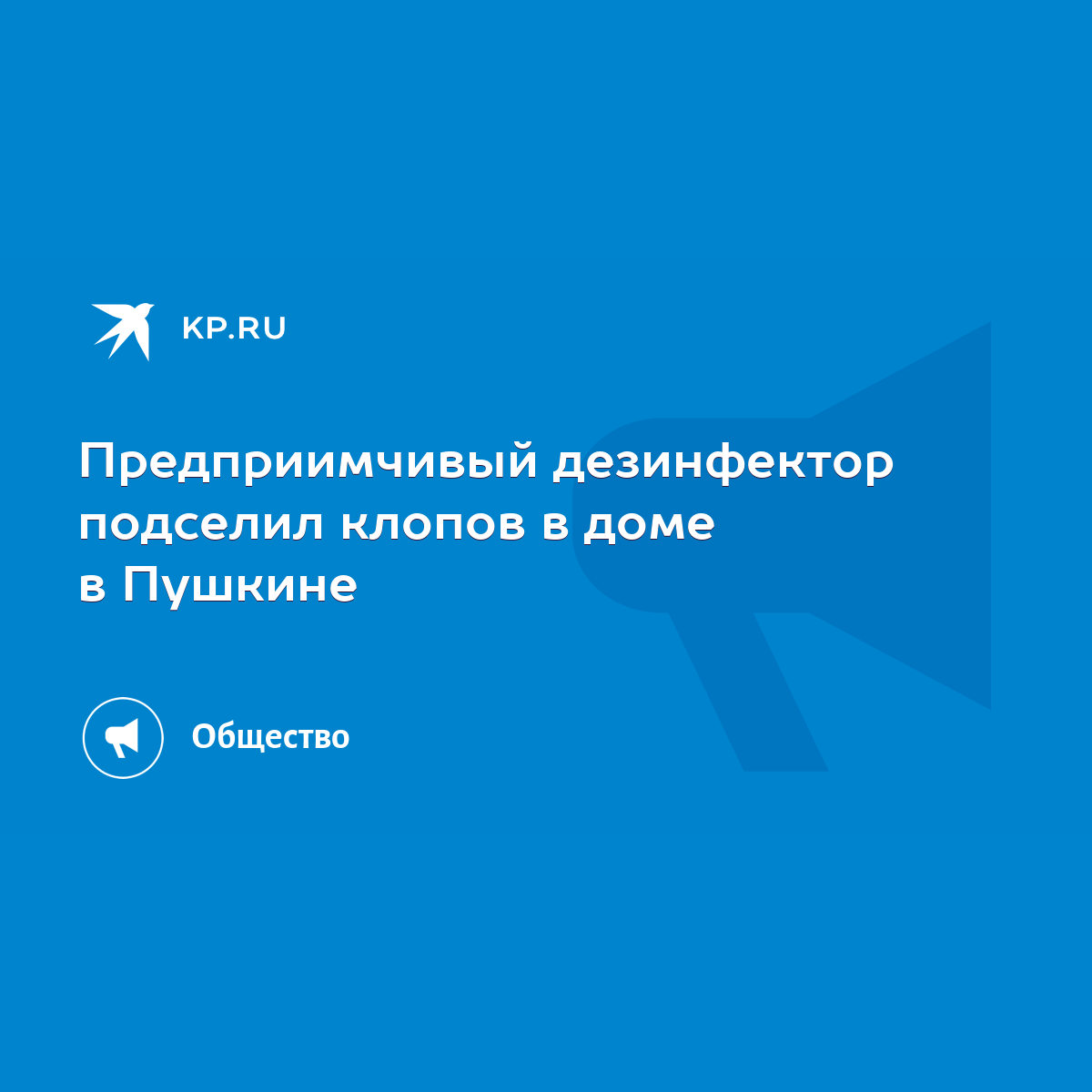 Предприимчивый дезинфектор подселил клопов в доме в Пушкине - KP.RU