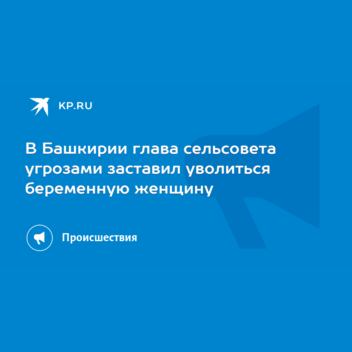 В Башкирии глава сельсовета угрозами заставил уволиться беременную женщину  - KP.RU