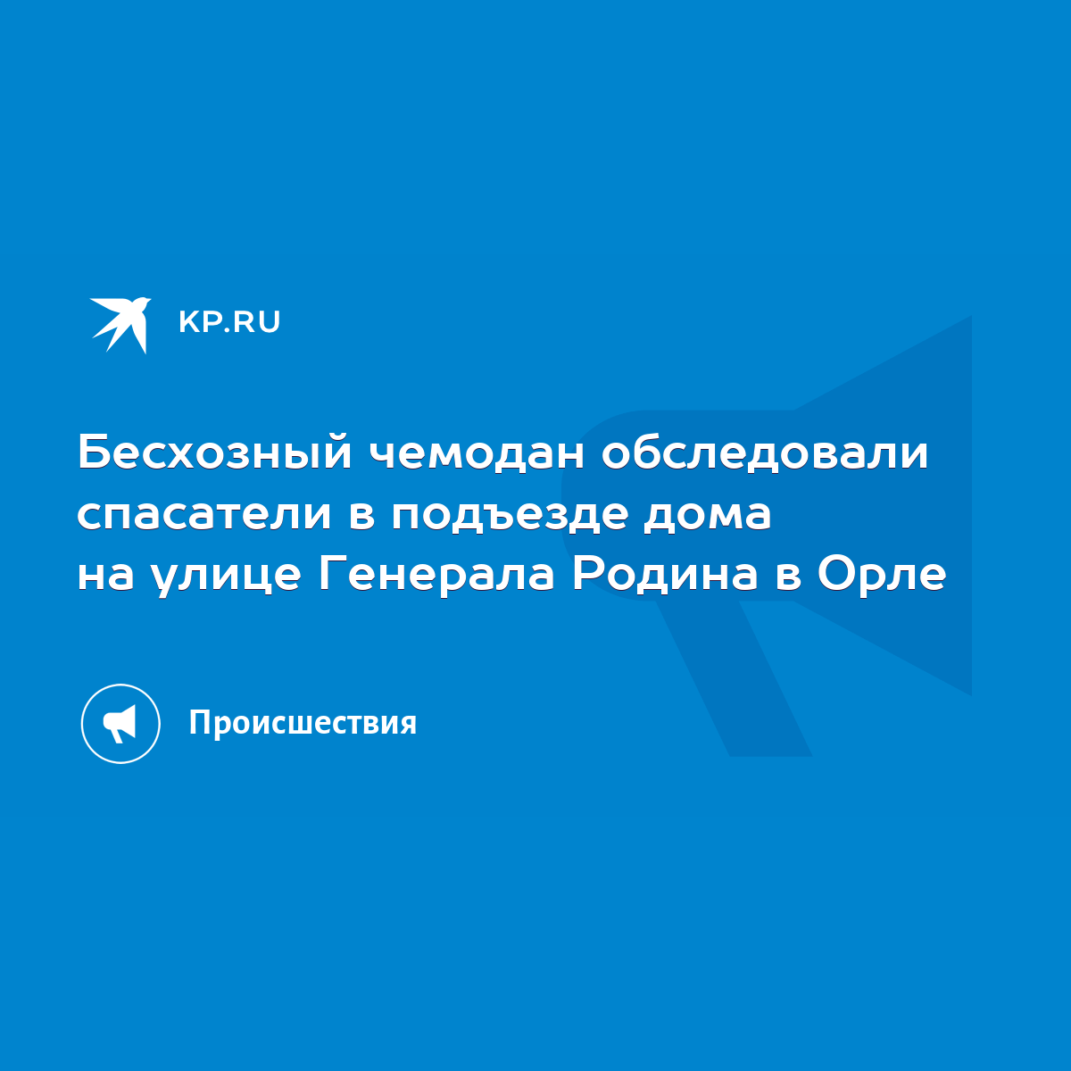 Бесхозный чемодан обследовали спасатели в подъезде дома на улице Генерала  Родина в Орле - KP.RU