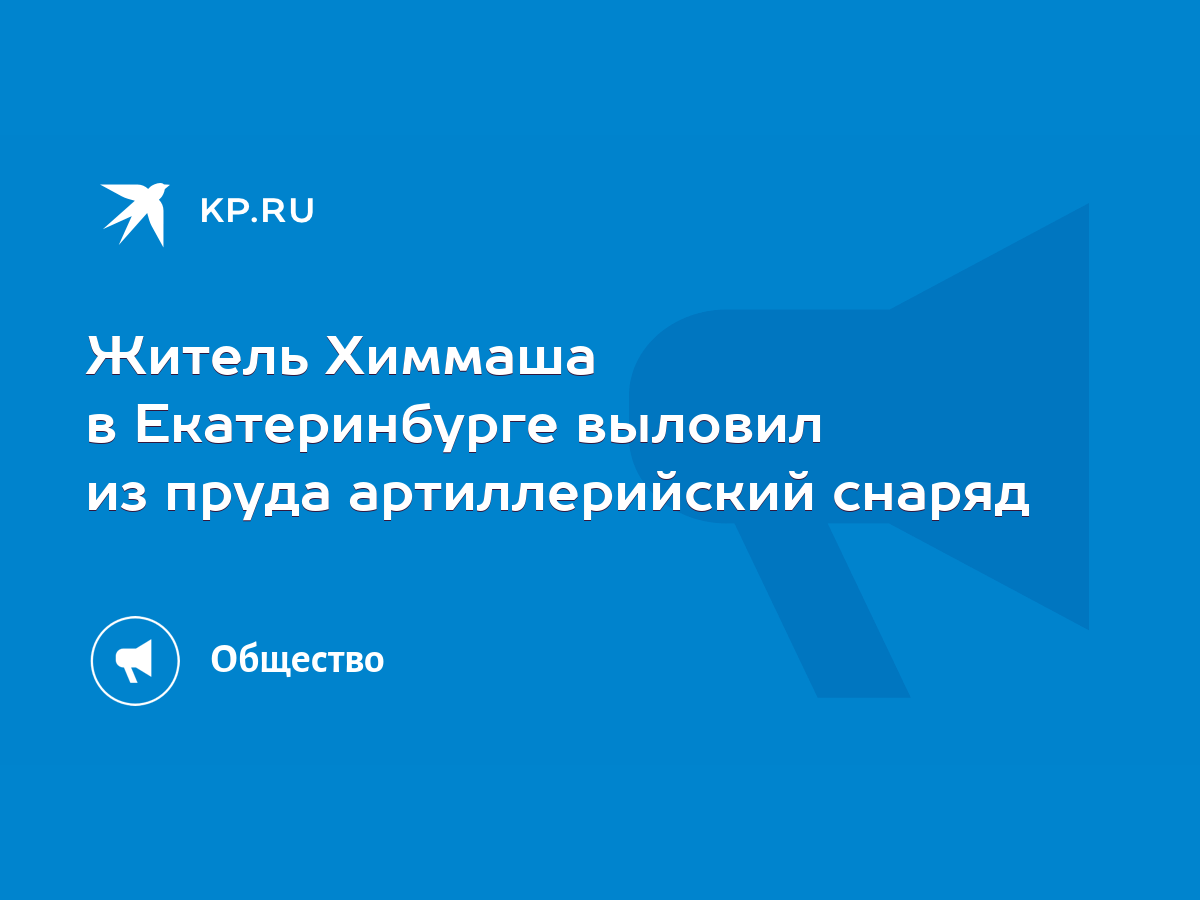 Житель Химмаша в Екатеринбурге выловил из пруда артиллерийский снаряд -  KP.RU