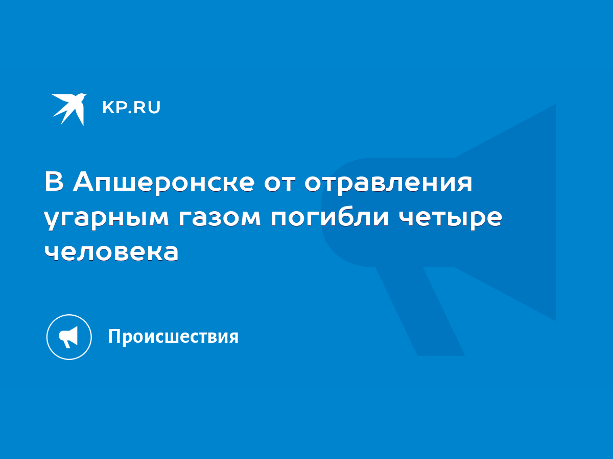 В Апшеронске от отравления угарным газом погибли четыре человека - KP.RU