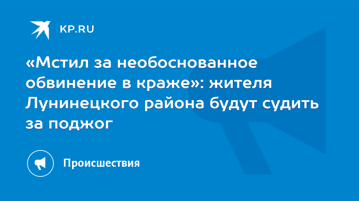 Мстил за необоснованное обвинение в краже»: жителя Лунинецкого района будут  судить за поджог - KP.RU