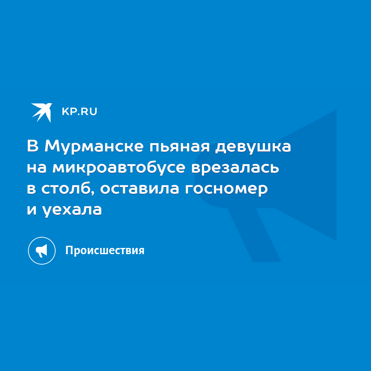 В Мурманске пьяная девушка на микроавтобусе врезалась в столб, оставила  госномер и уехала - KP.RU