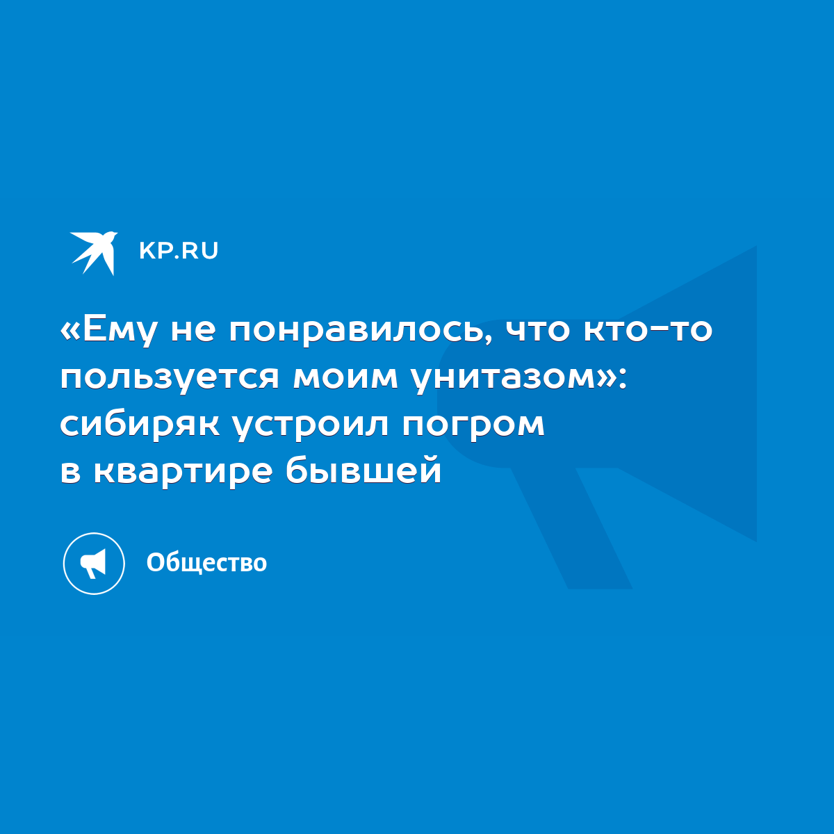 Ему не понравилось, что кто-то пользуется моим унитазом»: сибиряк устроил  погром в квартире бывшей - KP.RU