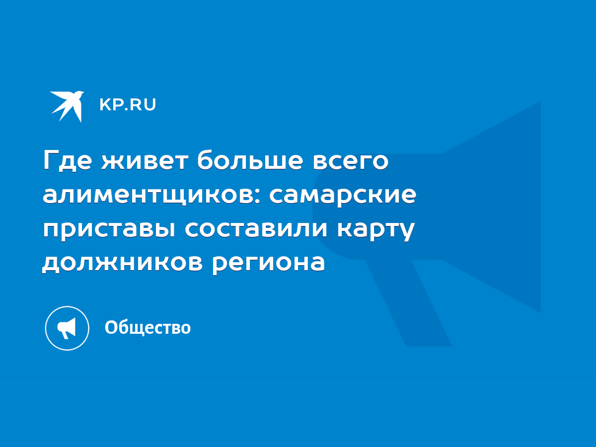 Где живет больше всего алиментщиков: самарские приставы составили карту  должников региона - KP.RU