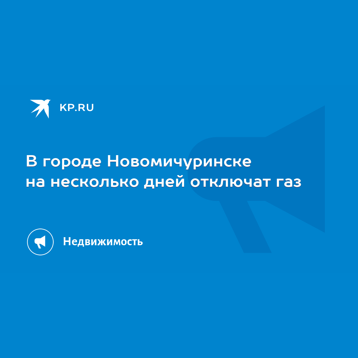 В городе Новомичуринске на несколько дней отключат газ - KP.RU