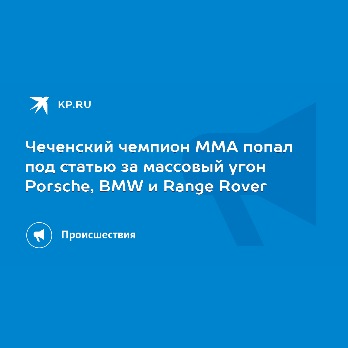 Чеченский чемпион MMA попал под статью за массовый угон Porsche, BMW и  Range Rover - KP.RU