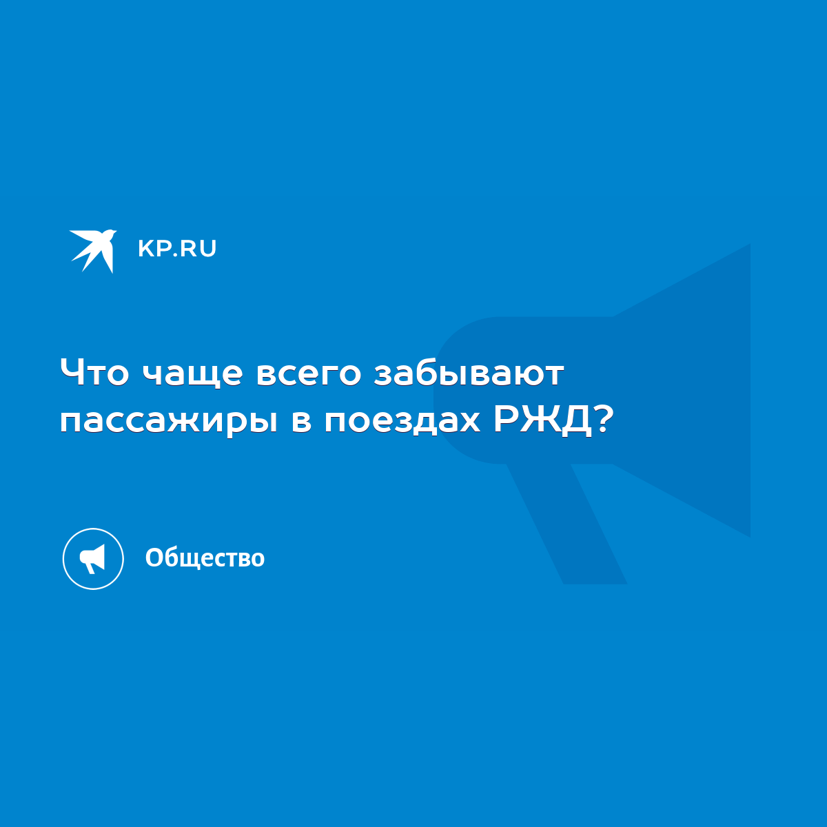 Что чаще всего забывают пассажиры в поездах РЖД? - KP.RU