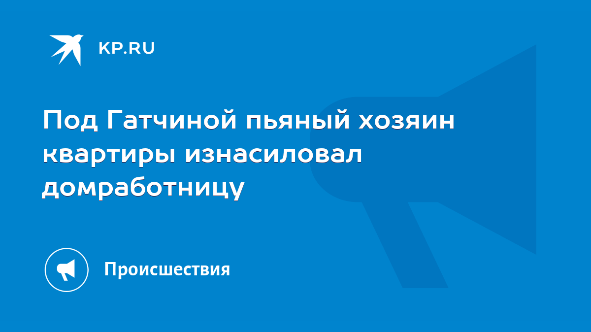 Под Гатчиной пьяный хозяин квартиры изнасиловал домработницу - KP.RU